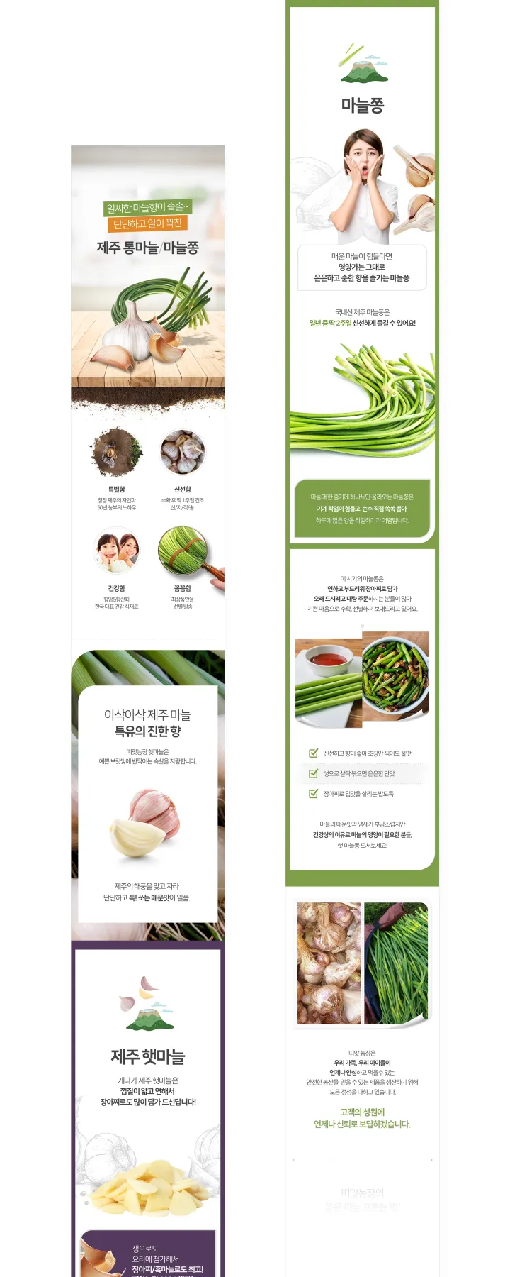 농수산물 카테고리 디자인, 마늘쫑
