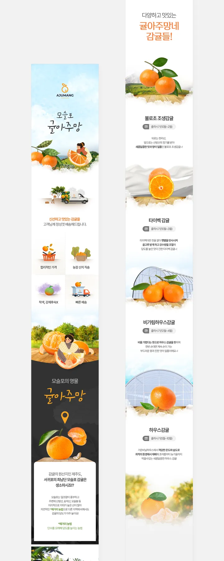 농수산물 카테고리 디자인, 귤아주망
