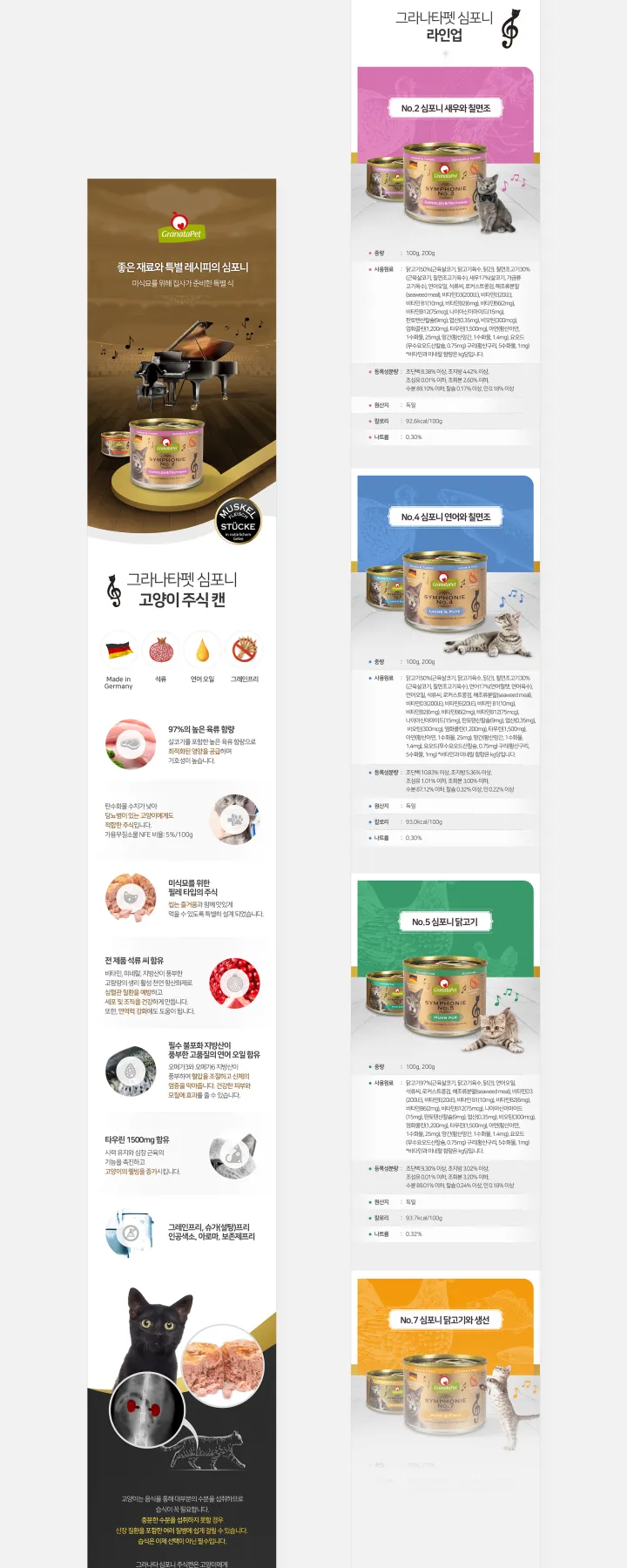 반려동물 카테고리 디자인, 그라나타펫심포니 고양이주식캔